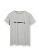 BY THE MOON - Szary t-shirt z nadrukiem Love society