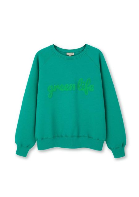 BY THE MOON - Zielona bluza z haftem Green life