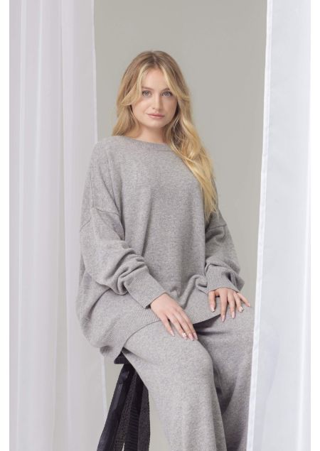 MOELLE - Szary kaszmirowy sweter oversize