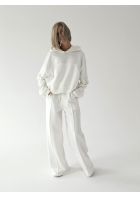 ABLUSH  - Komplet dresowy offwhite oversized kangurka i szerokie szwedy